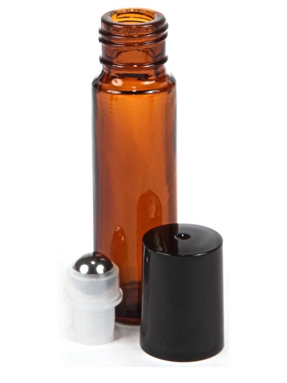 Vivaplex Amber 10 ml Glass Bottles with Stainless Steel Roller Balls